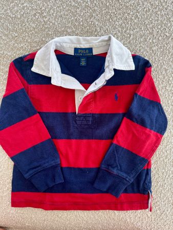 Polo Ralph Lauren Rugby Shirt Rot/Navy, Gr. 4T