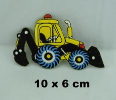 BAGGER - Aufnäher - Aufbügler - Stickerei - gelb - 10x6cm