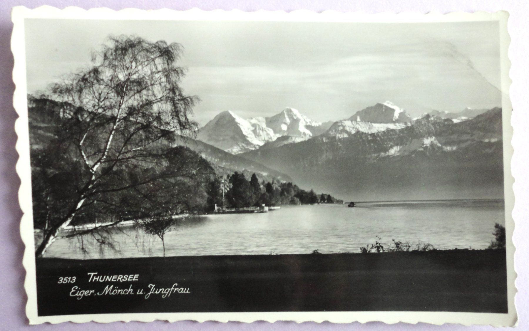Ansichtskarten: Thunersee, Eiger, Mönch u. Jungfrau – Gebraucht aus Fétigny von Billy2miny