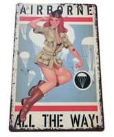 AIRBORNE VINTAGE GIRL - Blechschild (neu, OVP)