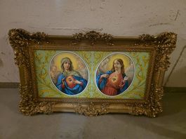 Antikes religiöses Bild im goldenen Barockrahmen