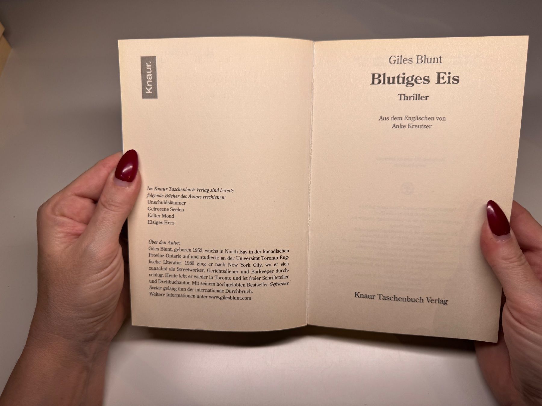 Libri: ROMAN: Gilet Blunt, Blutiges Eis – Usato da Grosswangen venduto da Deutsche_Romane 3