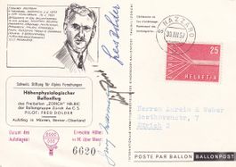 Ballonflug (HB-BIC "Zürich") 1957, OU Dolder /Reist/Marmet !
