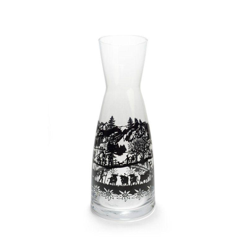 Carafes: Glaskaraffe 1L Swiss Tradition Scherenschnitt Muster – Neuf avec emballage d'origine à Schaffhausen par AtelierPudesco