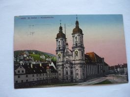 Ansichtskarte St. Gallen Klosterkirche gelaufen 1922