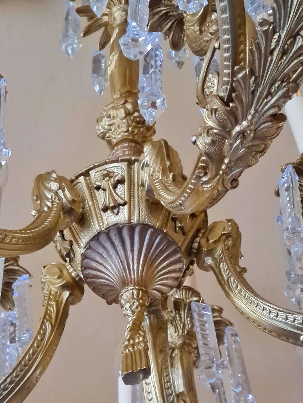 Kronleuchter & Deckenlampen: antiker Kronleuchter, Stabform, Bronze, Kristall, C58 – Gebraucht aus Gross Drewitz von Kronleuchter-online 8