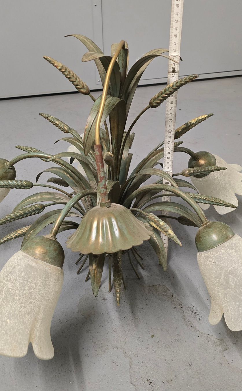 Lampade: Hängeleuchte Blumen Design Metall Antik 5 Glasleuchten – Usato da Uetliburg SG venduto da SUGORI 2