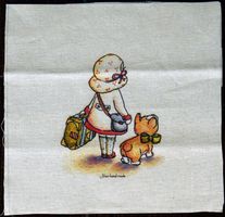 1 STK LEINEN PATCHWORKSTOFF, 20x20 cm