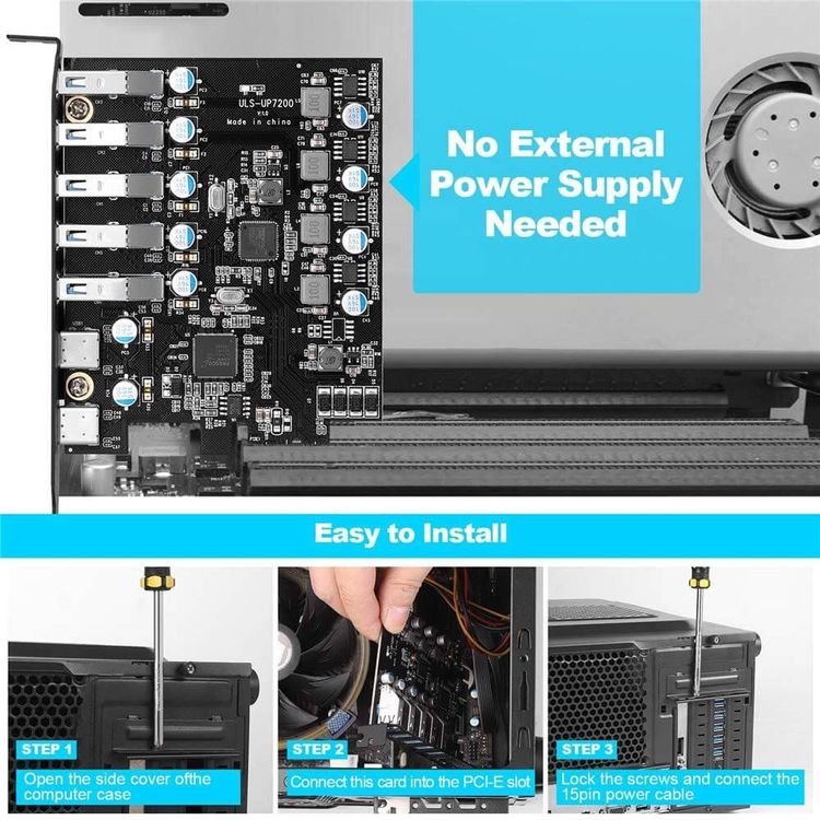 Lecteurs & Adaptateurs: PCIe USB 3.0-Kartenerweiterung USB-A 5X USB-C 2X PCI Express – Neuf avec emballage d'origine à Unterägeri par RmOnline 2