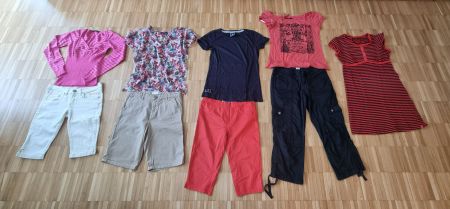 Kleiderpaket: Shirts, Hosen, Pulli, Nachthemd - Gr. 164/S
