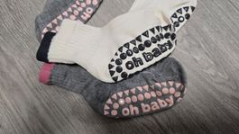 NEU - 2er Set "oh baby" Anti-Rutsch-Socke (1–3 Jahre)