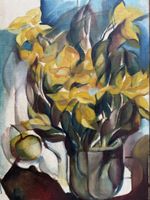Gemälde, Stillleben, Blumen in Vase.