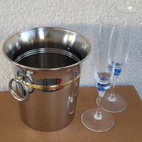 🥂 Neuwertig: Prachtvoller Vintage Champagnerkühler Edelstah