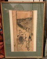 Lithographie de Steinlen, paysan allant au champs