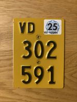 Mofanummer Nummernschild Mofa Töffli Waadt VD 302 591