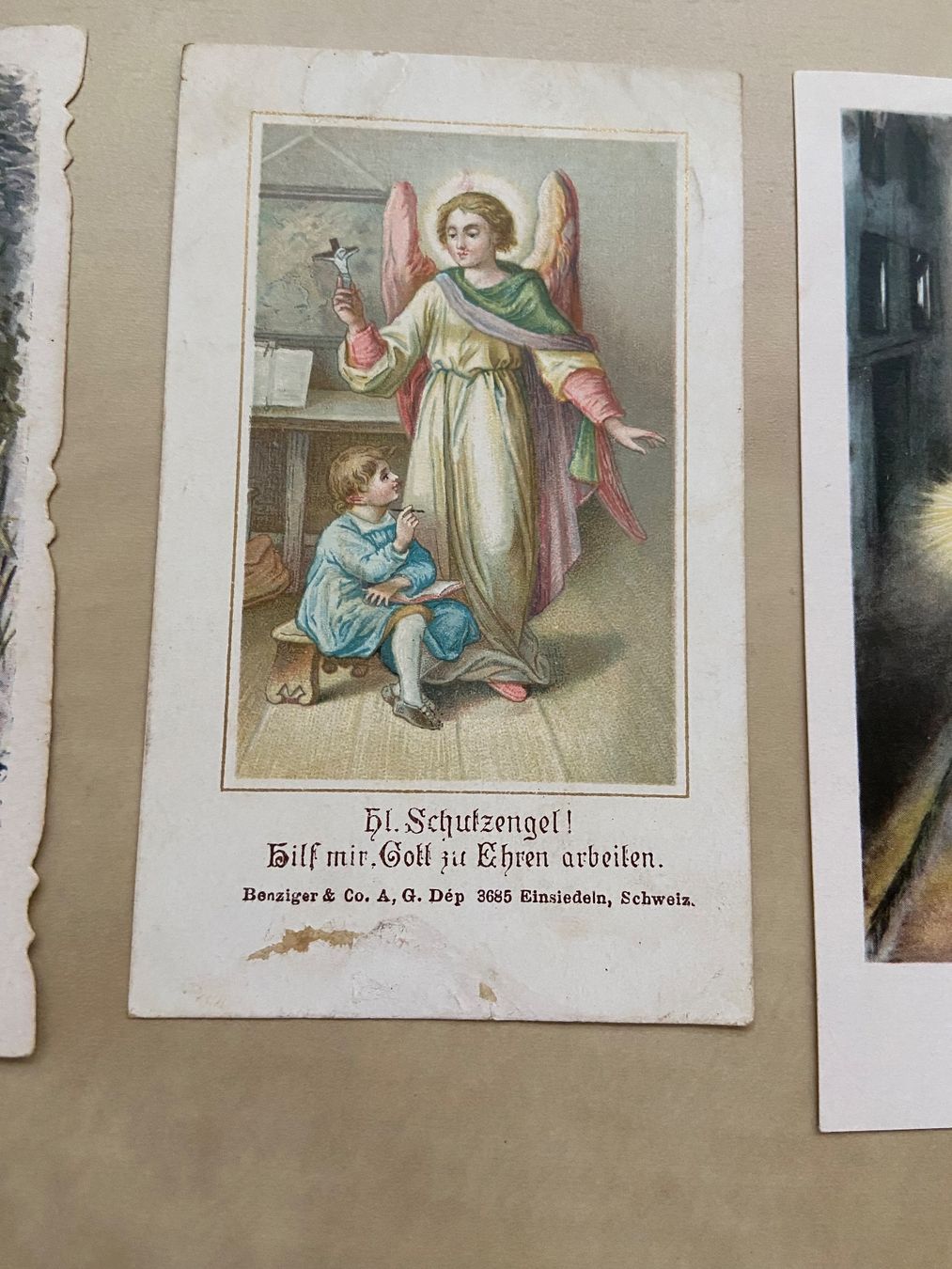 Foto & Immagini: 3 Heiligenbildli Schutzengel Heiligenbildchen Andachtsbilder – Usato da Luzern venduto da waterfront1 2