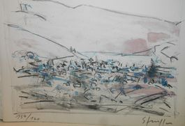 Lithografie limitiert u signiert - Abstrakte Kunst  33 x 33