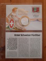 Numisbrief Erster CH-Fünfliber, Feinsilber Unze, Nachprägung