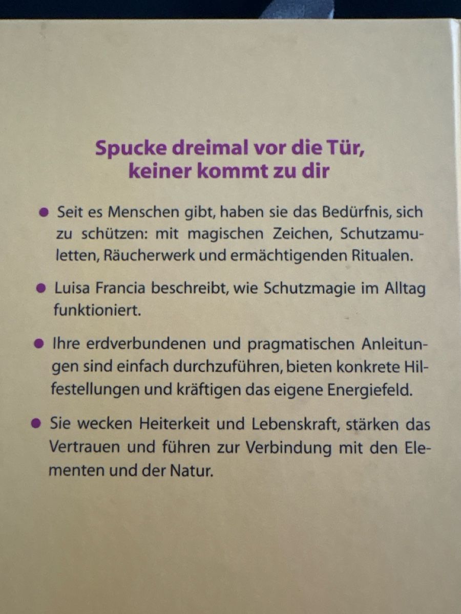 Libri: Schutzrituale Luisa Francia Buch – Nuovo (secondo la descrizione) da Bellinzona venduto da ModaLugano 1