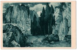 Kunst-AK, Paul Eduard Rüdisühli, Felsengräber