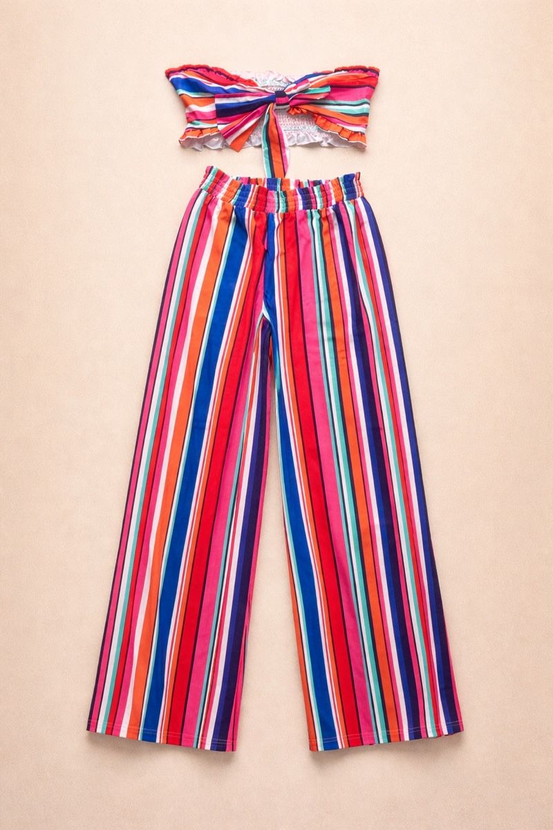 Lots de vêtements: ENSEMBLE RAYÉ 2 PIÈCES TOP ET PANTALON – Neuf (Voir description) à Lausanne par KeNaChic 1