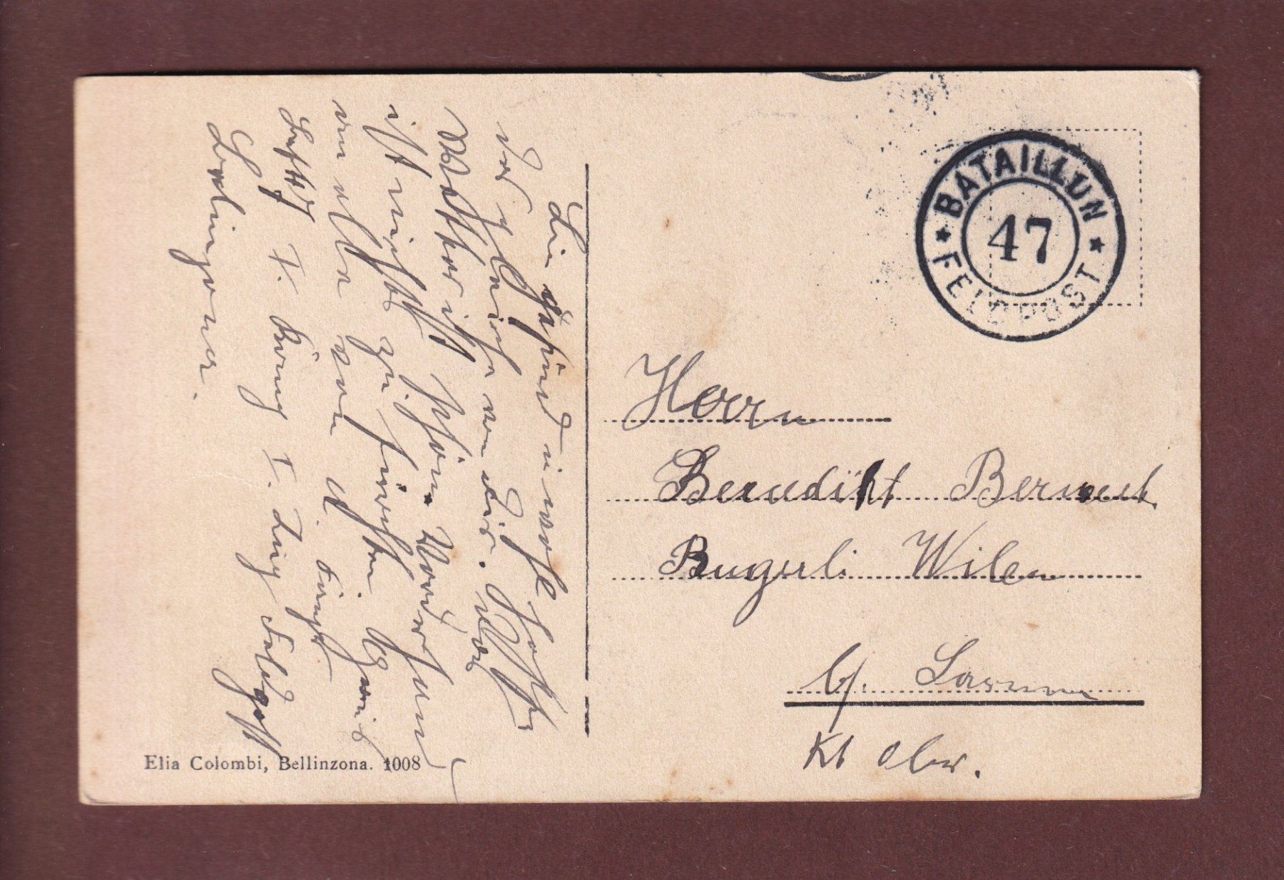 Cartoline postali: BELLINZONA - Castello Uri - Feldpost – Usato da Pully venduto da nicecards 1