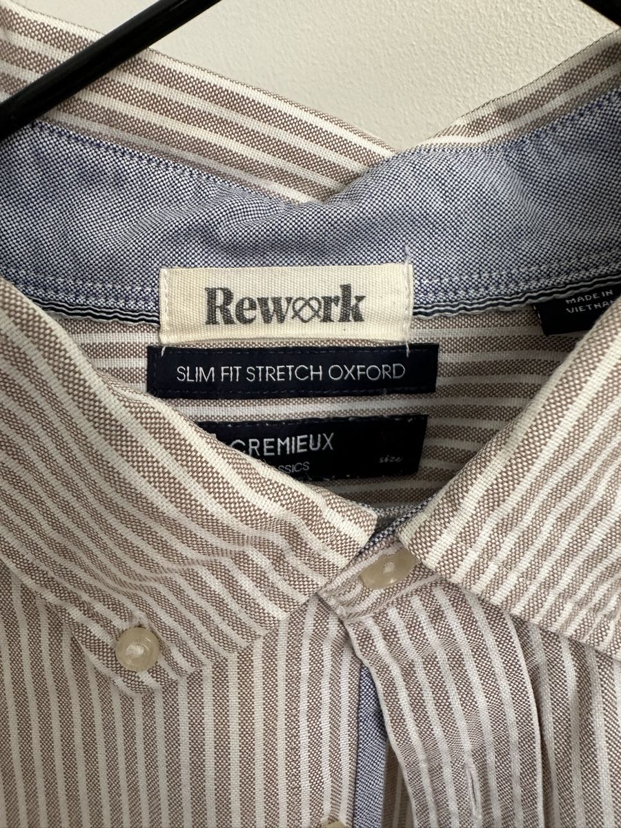 Chemisiers: Rework Bluse gestreift, beige, XS/S – D'occasion à Zürich par davinciclaude 1