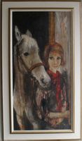 VALADIE Jean Baptiste. OELGEMÄLDE. Junge Frau mit Pferd