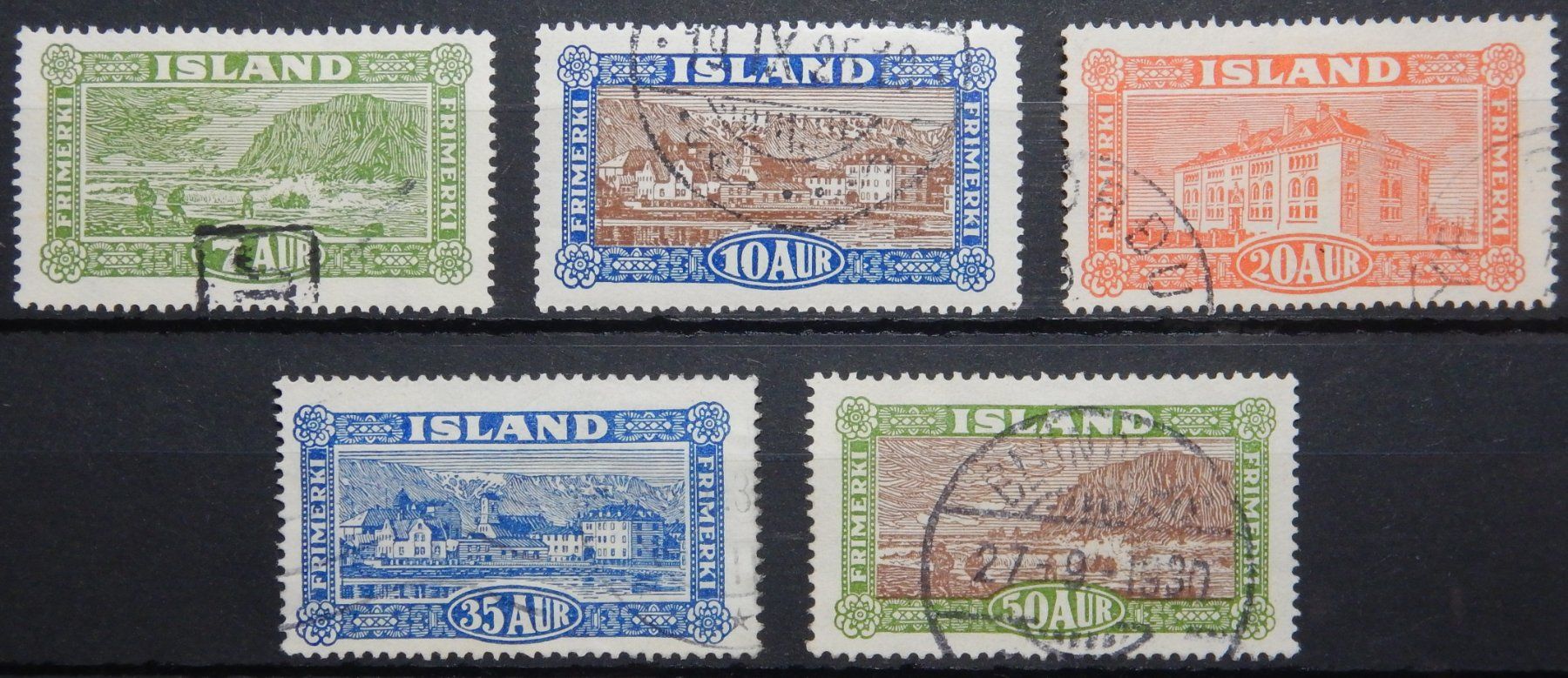 Tutti i francobolli: Island ex. Kat. 114-119 gest. 1925 – Usato da Zürich venduto da Muehlekauf