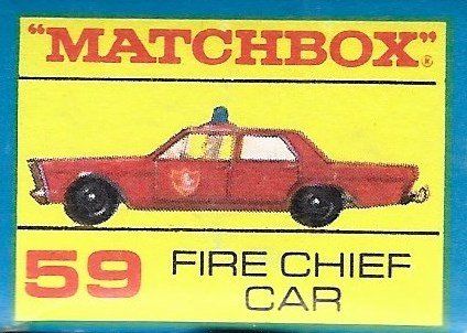 Matchbox Giocattoli: Matchbox Nr. 59 Fire Chief Car 1965 – Nuovo e nell'imballaggio originale da Zofingen venduto da Goldengolden 5
