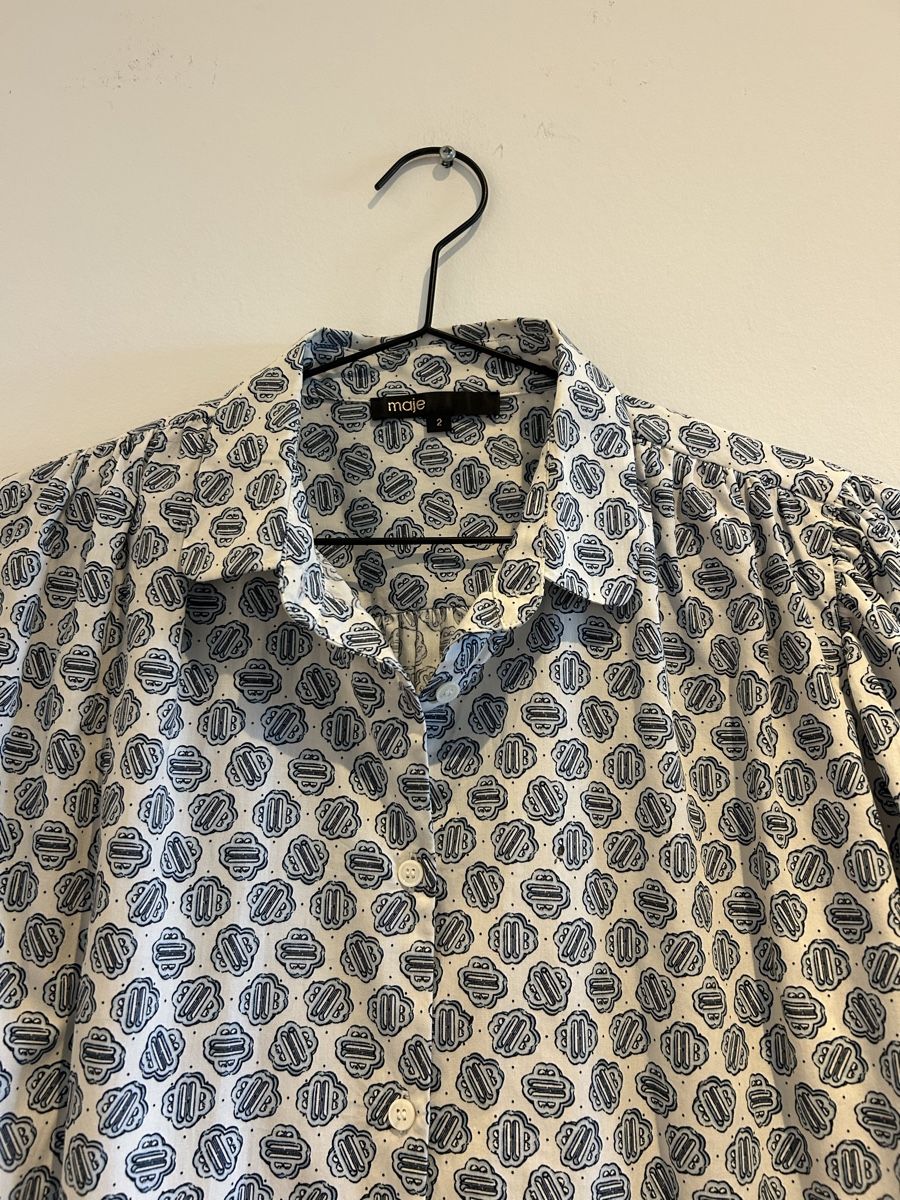Maje Camicette: Maje Bluse blau mit Muster – Nuovo (secondo la descrizione) da Aeugst am Albis venduto da schatzkistee 2