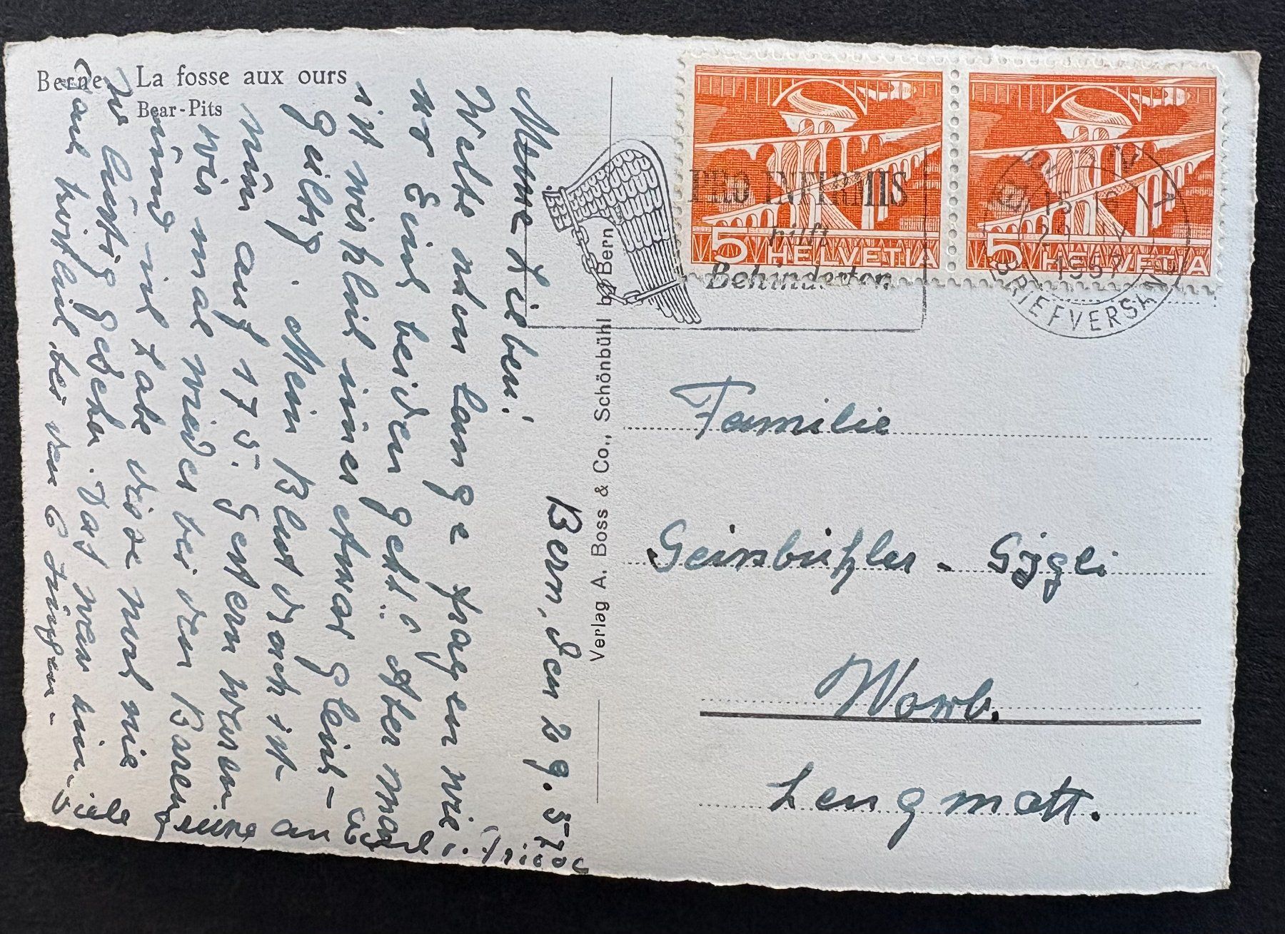Cartoline postali: ANSICHTSKARTE BÄRENGRABEN – Usato da Ostermundigen venduto da wini63 1