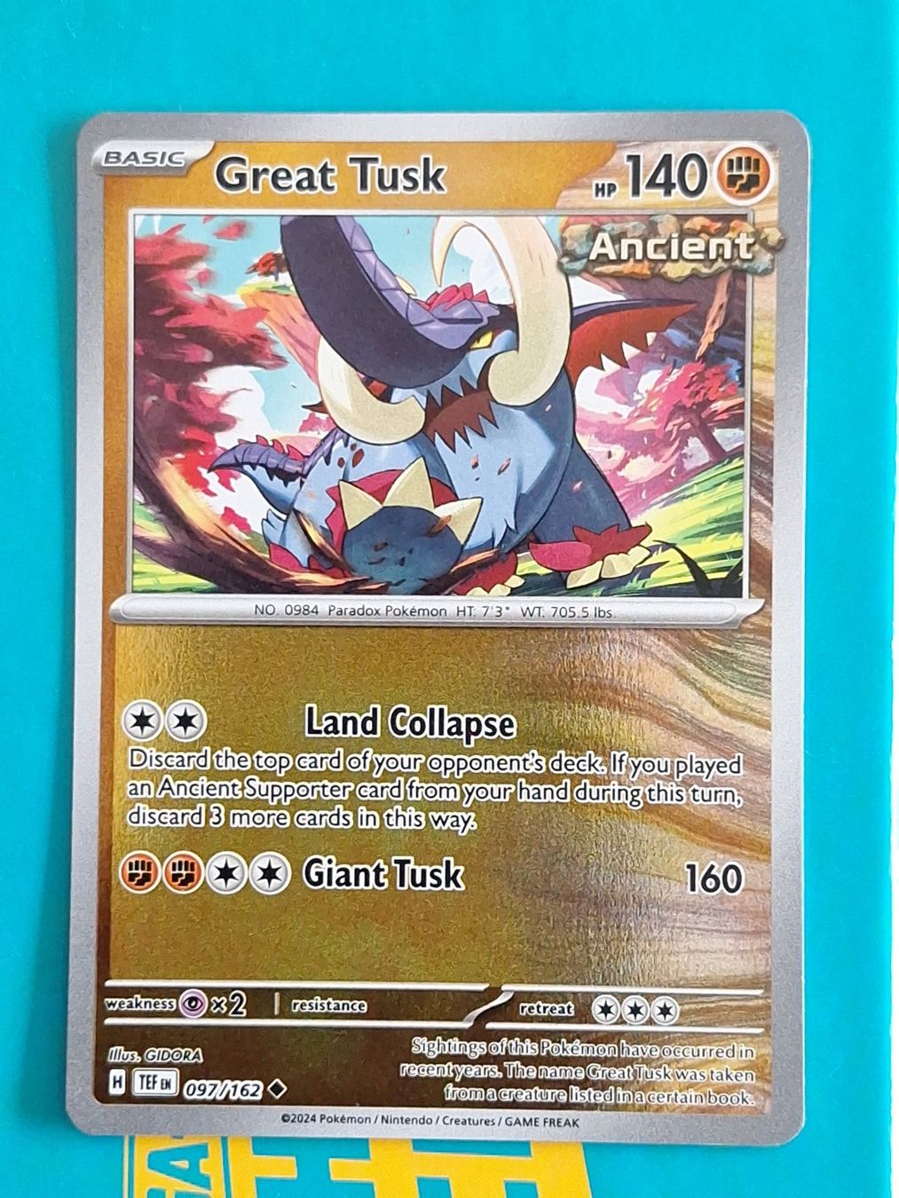 Pokémon Carte collezionabili: Great Tusk - Pokemon Temporal Forces Reverse Holo - #2.6 – Usato da Altstätten SG venduto da GGsGameshop