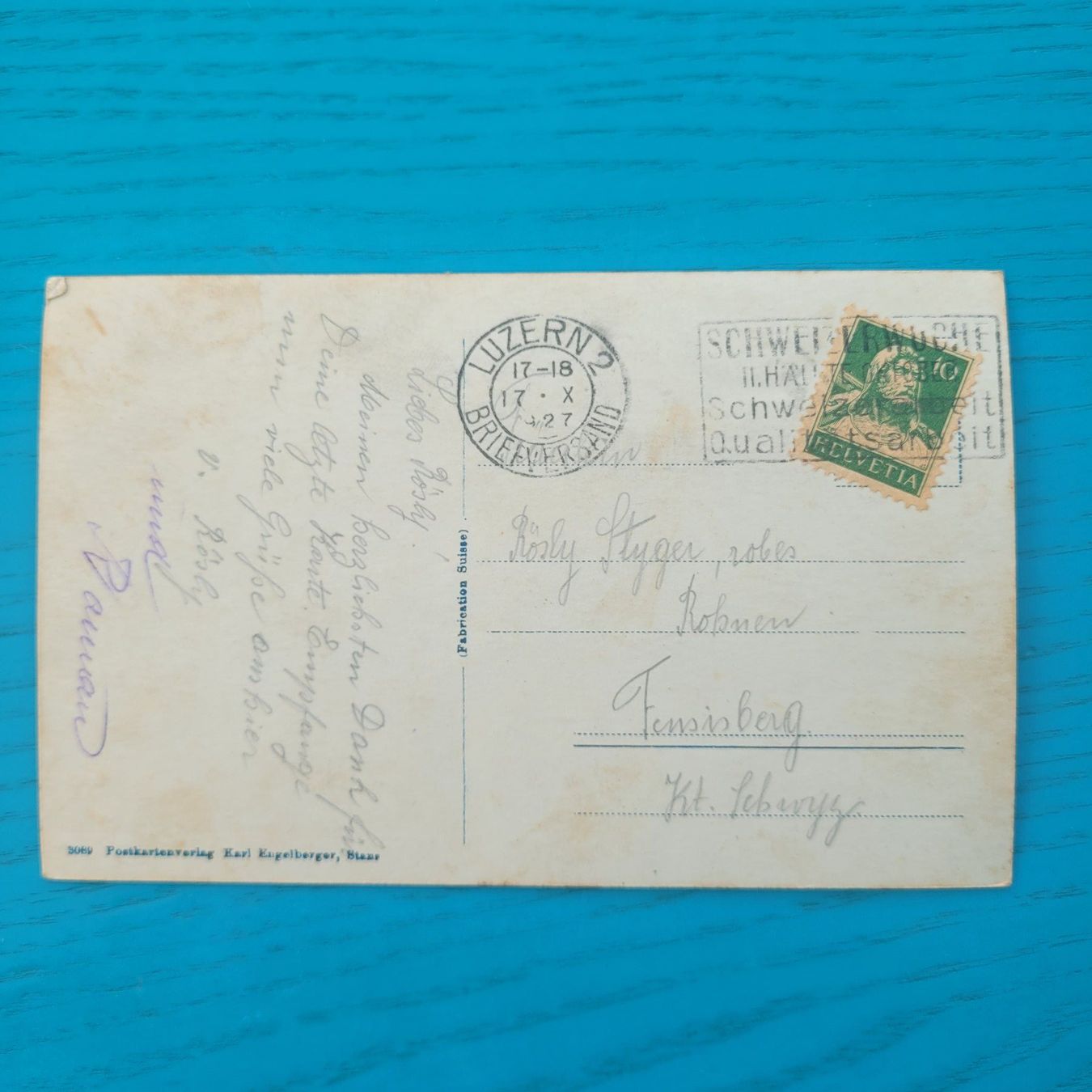 Cartoline postali: Seelisberg / Hotel Waldegg 1927 – Usato da SCHÜBELBACH venduto da CoKaHa 1