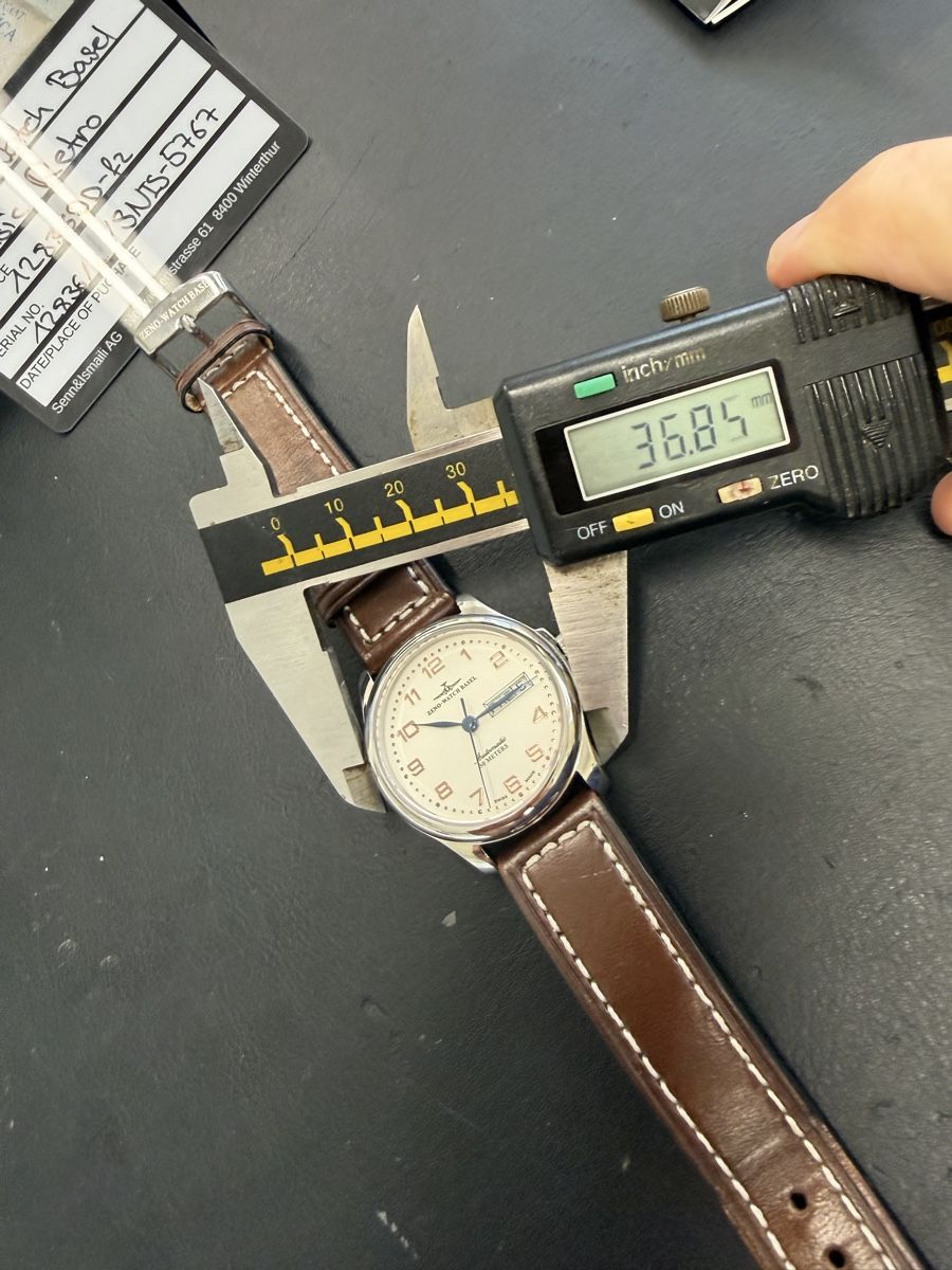 Zeno Orologi: Zeno-Watch Basel Basic Retro, Top Zustand, Lederarmband – Usato da Winterthur venduto da senn-ismaili 3