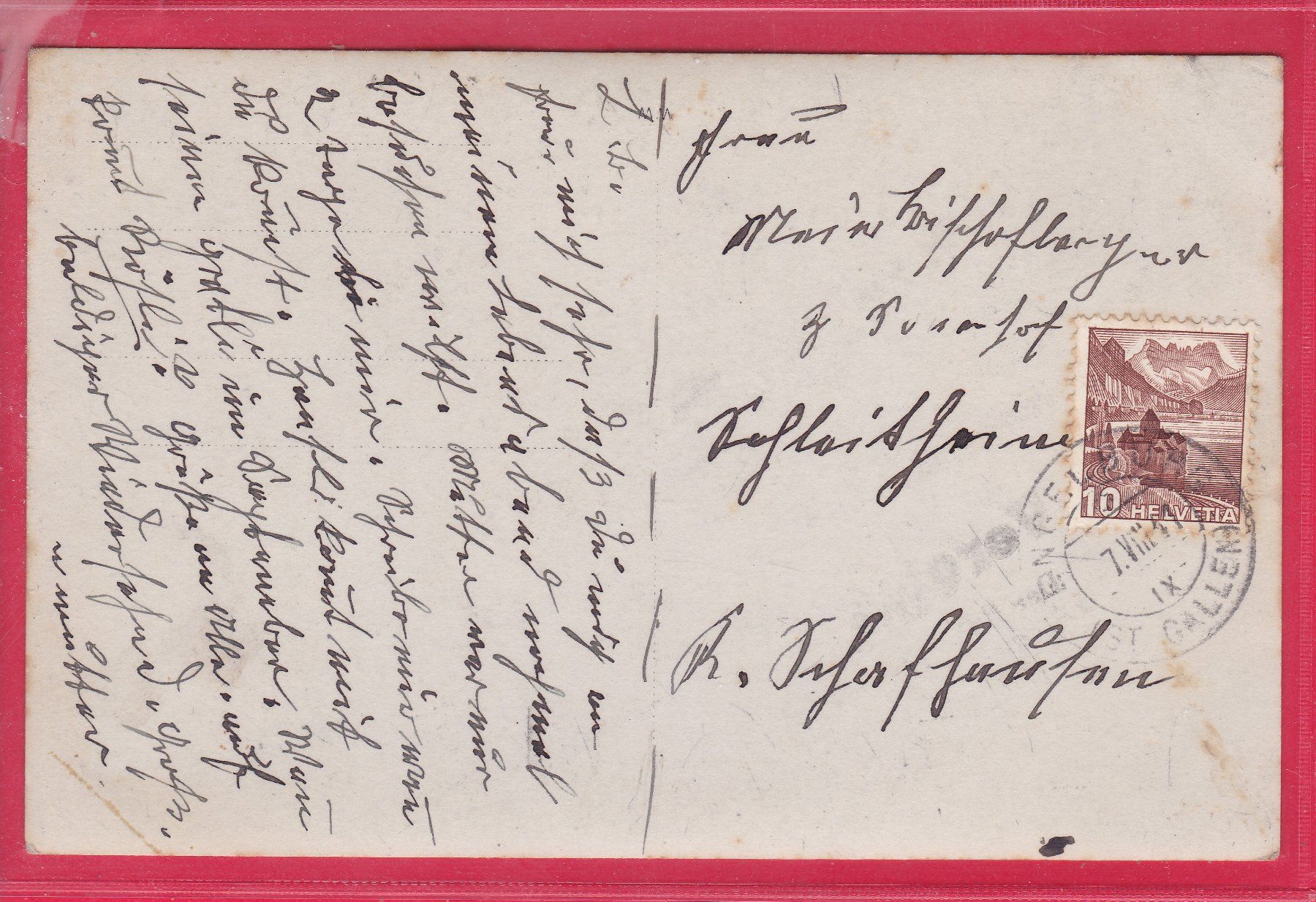 Cartoline postali: ENGELBURG IM TANNENBERG, 7.8.1941 – Usato da Oberrieden venduto da Gebirgsstelze 1