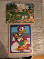 Lot de 2 puzzles Disney vintage, complets en bois et carton