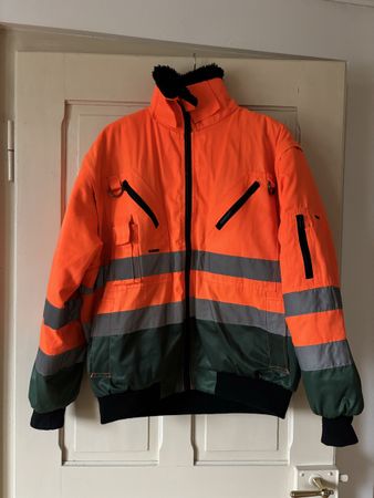 Arbeit Jacke Gr. L gefüttert Warnschutz