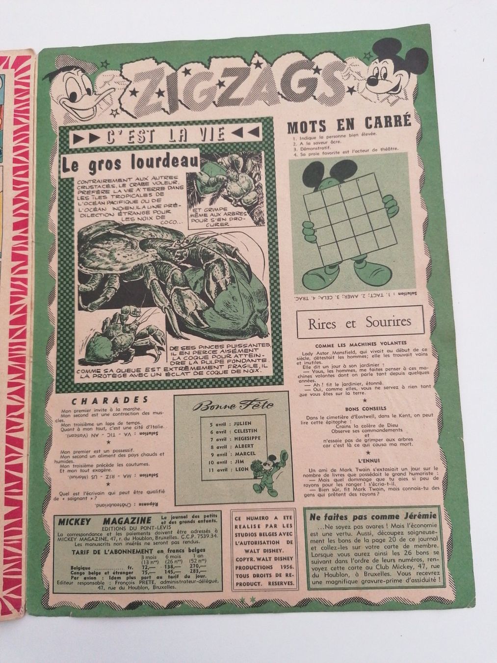 Fumetti: BD 1956  Mickey Walt Disney – Usato da Chezard St-Martin venduto da Loucail 4