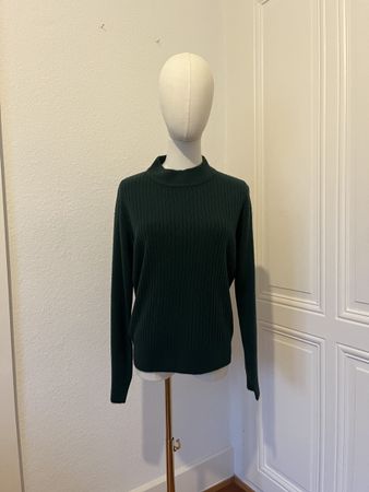 Napa Studio Mock Neck Sweater - Forest Green - Size S