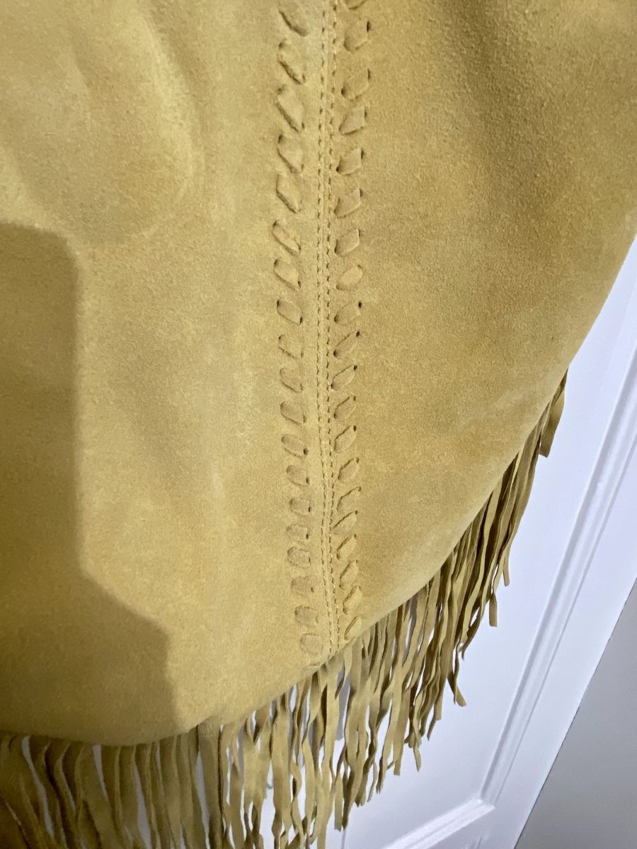 Borse da donna: Wildledertasche in Vanillegelb mit Fransen – Nuovo (secondo la descrizione) da Zürich venduto da Unique2400 3