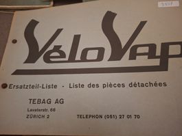 moped mofa VeloVap ersatzteil-liste original rare oldtimer 