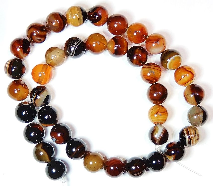 1 Strang echte natürliche Achat Perlen 10 mm (Neu (gemäss Beschreibung ...