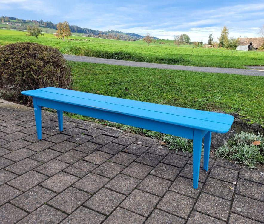 Alte Holzbank Gartenbank Sitzbank Garten Bank massiv in Blau Kaufen