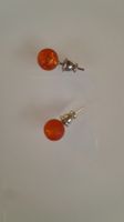 cooler Ohrstecker in Orange mit feinem Glitzereffekt