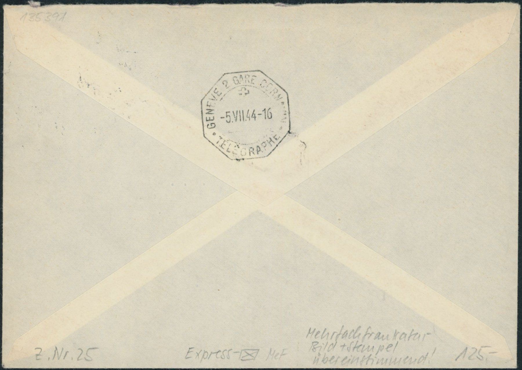 Alle Briefmarken: 1944 - Pro Patria - Brief - MeF – Gebraucht aus Schindellegi von leecollect 1