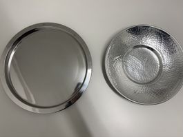2er Set Platten aus Metall, neuwertig, zeitlos