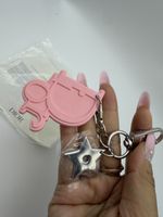 Dior pink Parfum bag charm metal star keychain GWP 