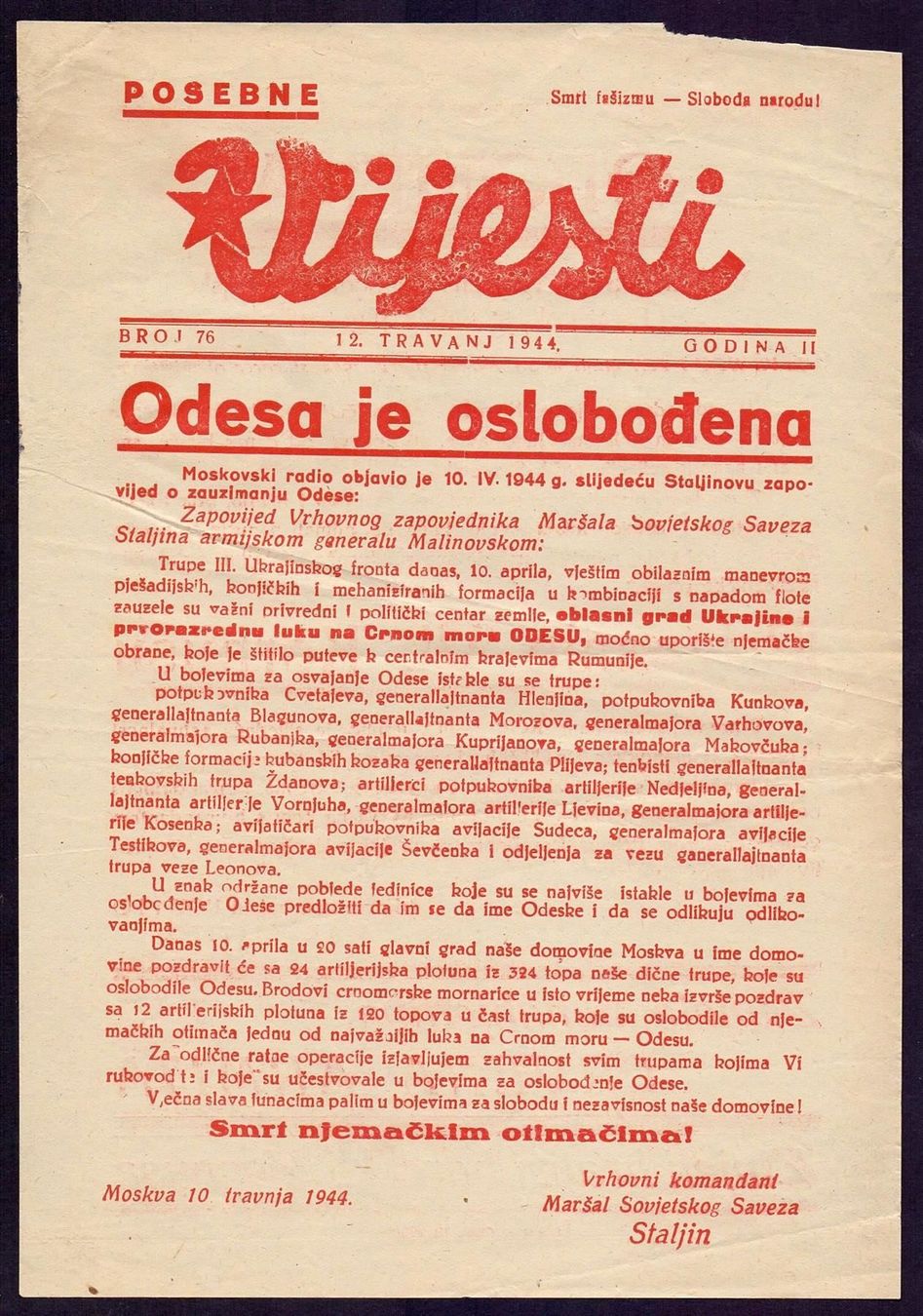 Documenti: Flyer WW2 aus dem Jahr 1944 – Usato da Flamatt venduto da samowarow 2