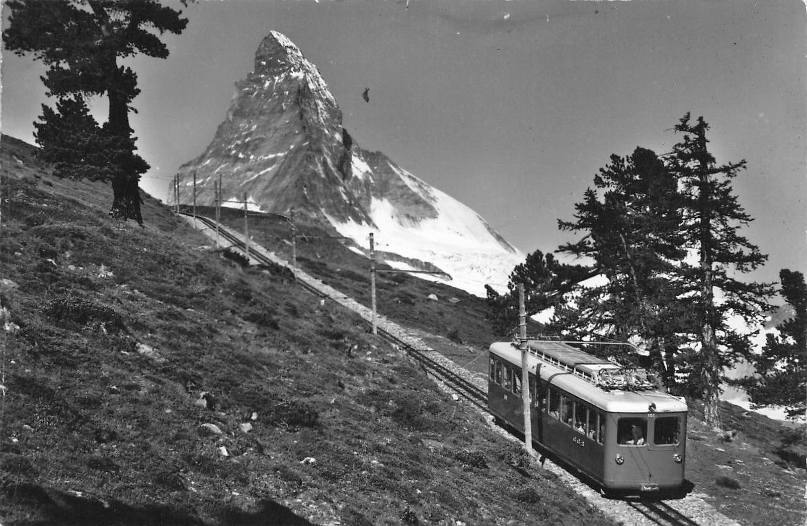 Cartoline postali: Zermatt (VS) Gornergratbahn mit Matterhorn – Usato da Biasca venduto da Blenio71